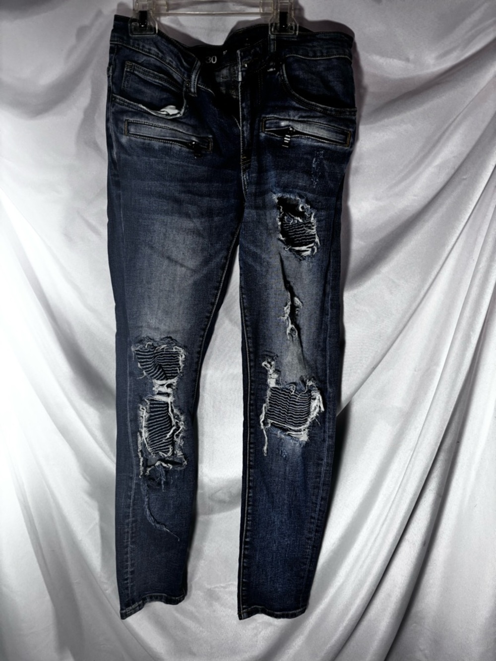 Slim Men’s Jeans in Dark Blue with Yellow Stitching